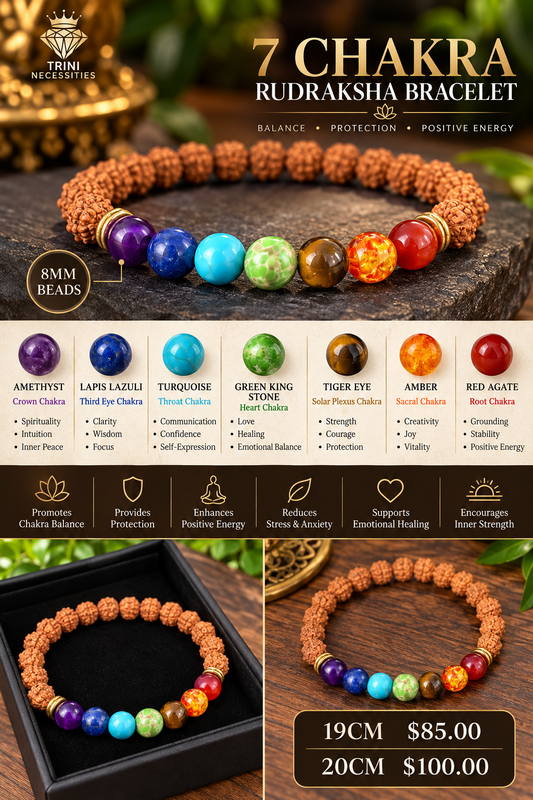 Rudraksha 7 Chakra Natural Bracelet