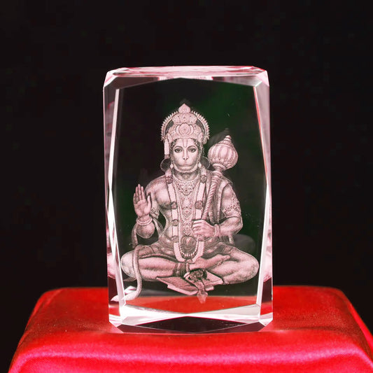 K9 Glass Crystal 3D Laser Engraved Hindu God Lamp (Lord Hanuman)
