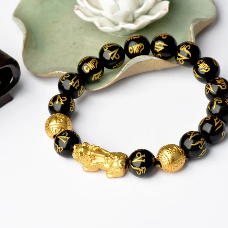 24k Gold Plated Feng Shui Wealth Pixiu Bracelet