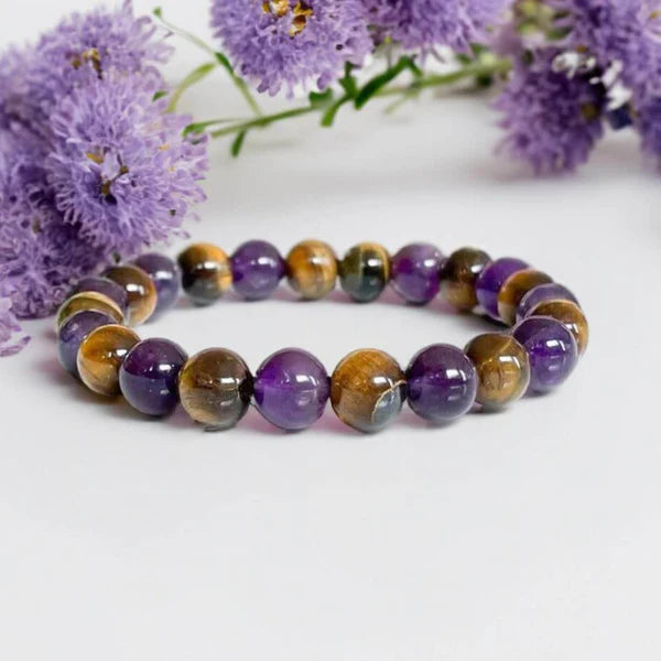 Tiger Eye + Amethyst Protection & Healing Bracelet