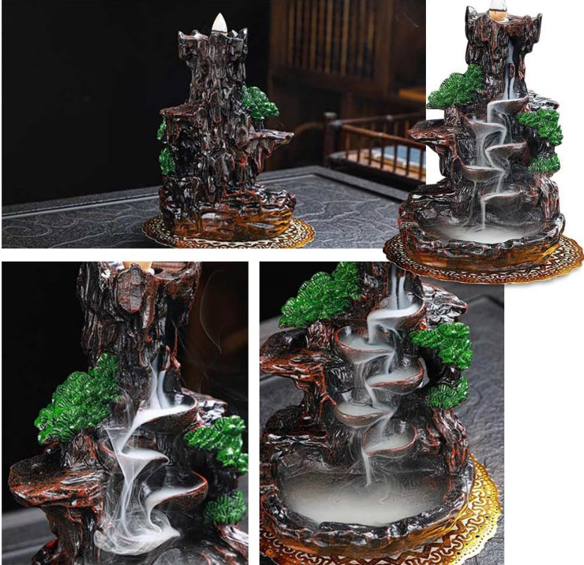 Fountain Back-Flow Incense Holder + 10 Free Incense Cones