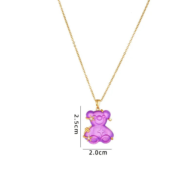 Crystal Teddy Bear Necklace