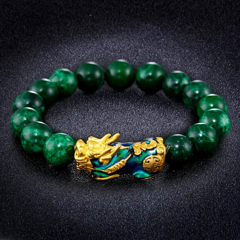 Green Jasper Wealth Pixiu Bracelet