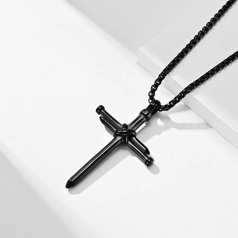 Stainless Steel Nail Cross Necklace