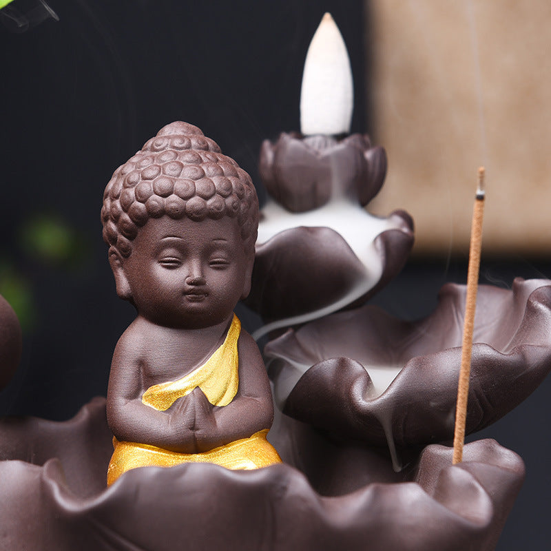 Buddha Incense Holder + 10 Free Back-Flow Incense