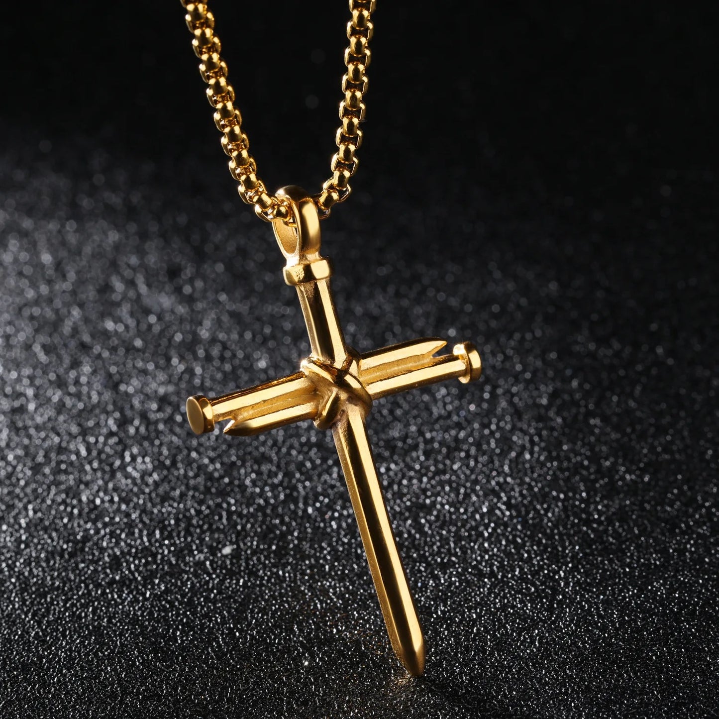 Stainless Steel Nail Cross Necklace