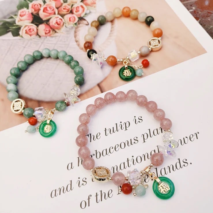 Crystal Jade Charm Bracelets