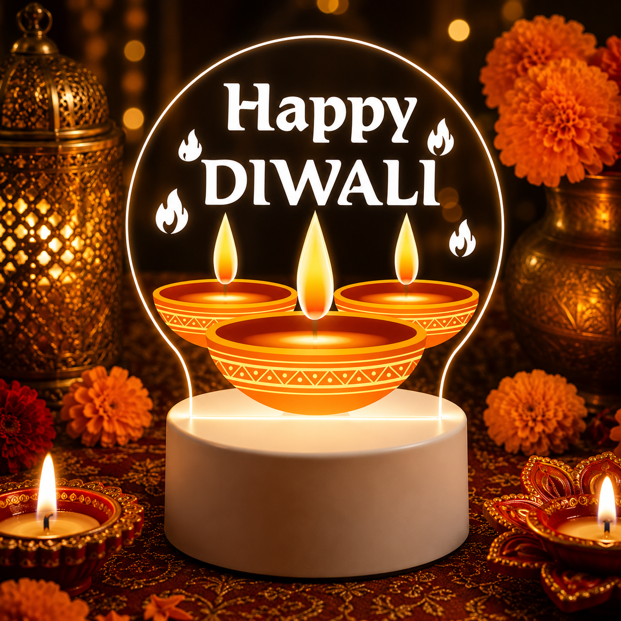 ‘Happy Diwali’ LED 3D Acrylic Night Lamp