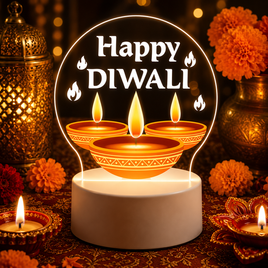 ‘Happy Diwali’ LED 3D Acrylic Night Lamp