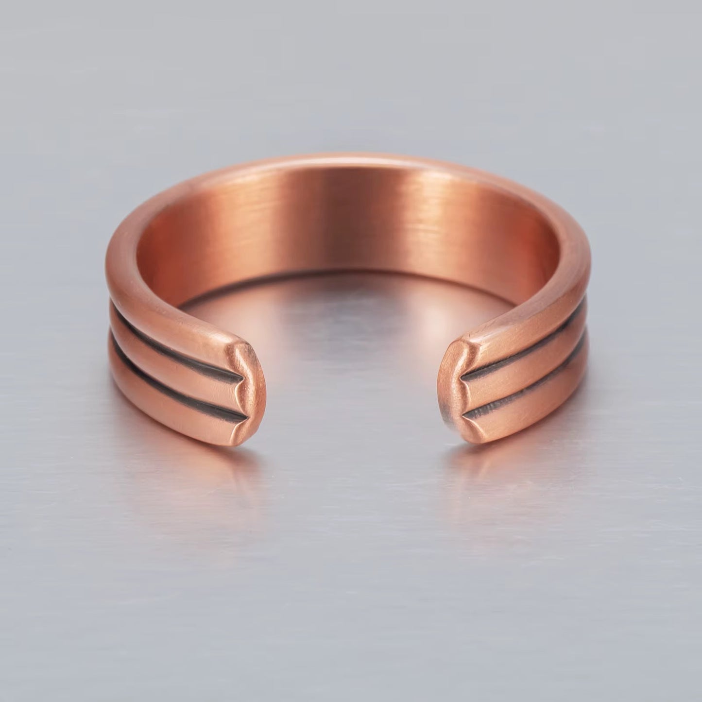 Adjustable Ultra Strength Pure Copper Magnetic Bracelet & Ring Set  (99.99% Copper)