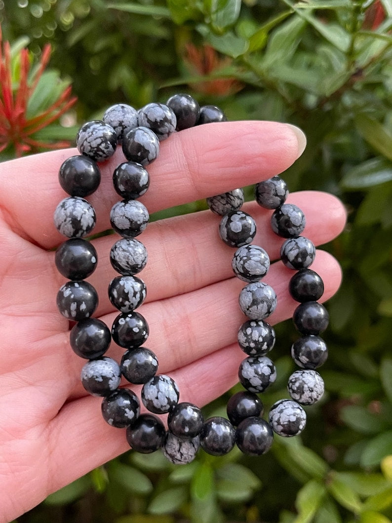 Snowflake Obsidian Bracelets