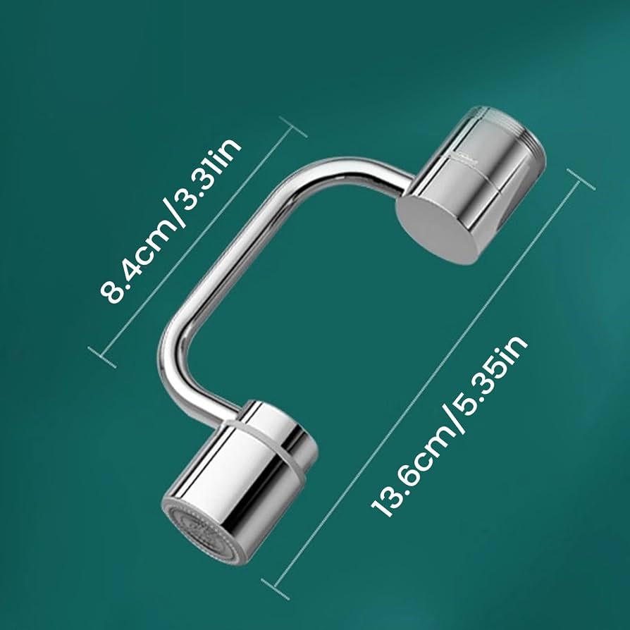 360° Stainless Steel Faucet Extender and Aerator with 2 Spray Modes