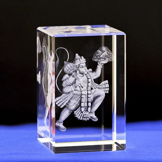 K9 Glass Crystal 3D Laser Engraved Hindu God Lamp (Lord Hanuman)