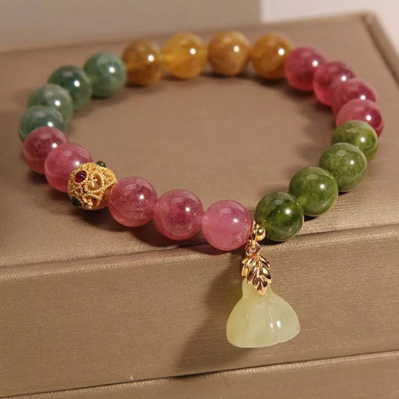 Tourmaline Crystal Charm Bracelet (8MM)