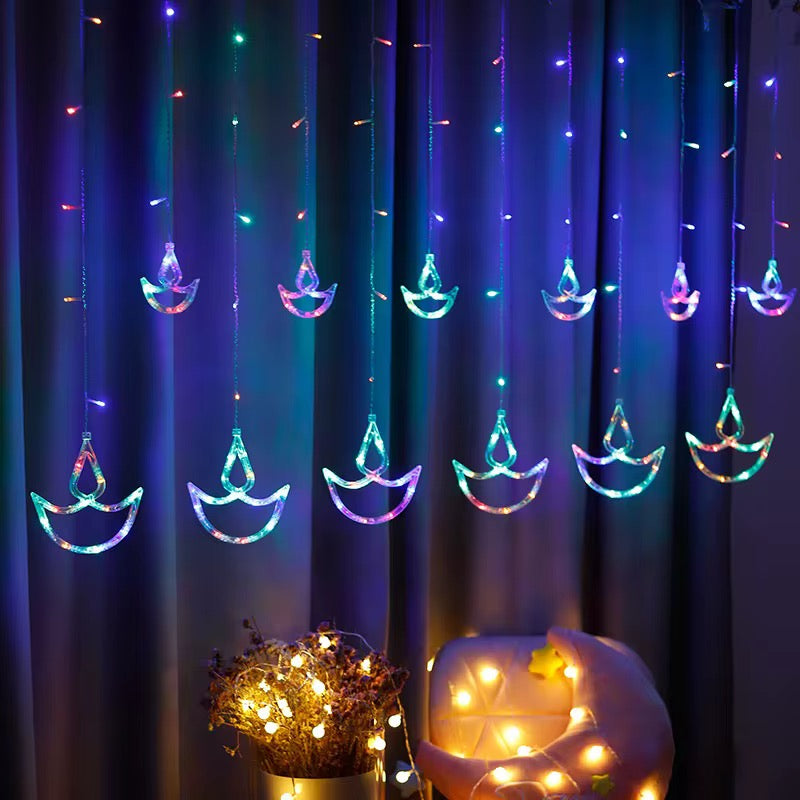 Hindu Deya Curtain LED String Lights