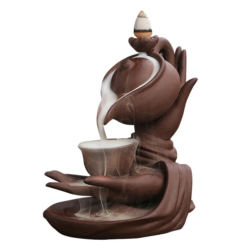 Tea Pot Incense Holder + 10 Free Back-Flow Incense Cones.