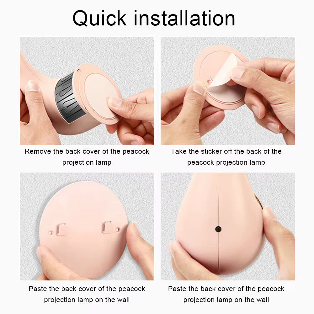 Peacock RGB 12 Color Wall Light + Remote Control