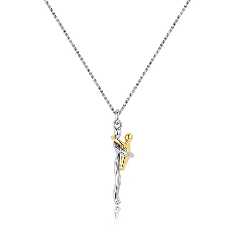 Stainless Steel Mother & Child Unity Love Hug Necklace