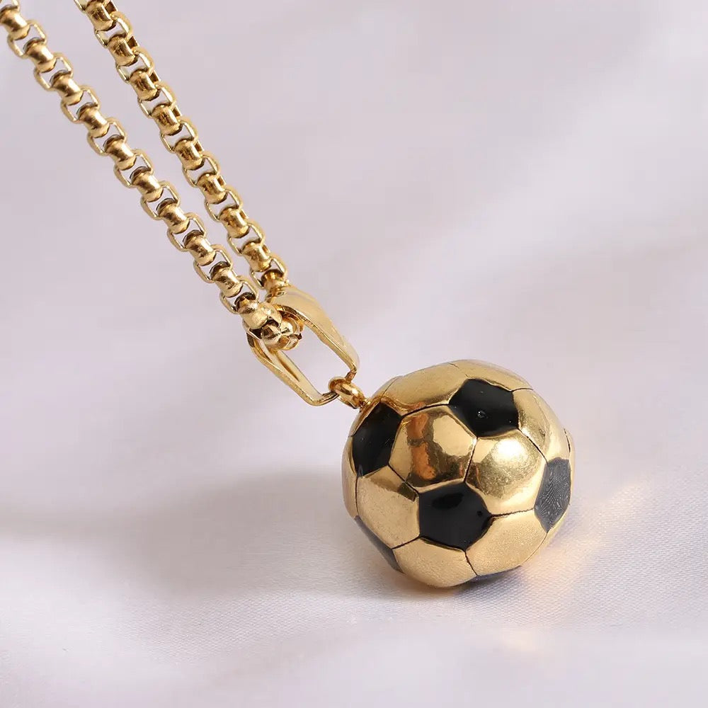 Stainless Steel Football Necklace