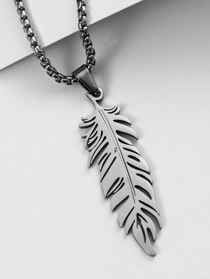 Stainless Steel Feather Necklace