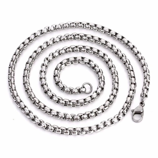 Stainless Steel Round Box Chain (3MM-60CM)