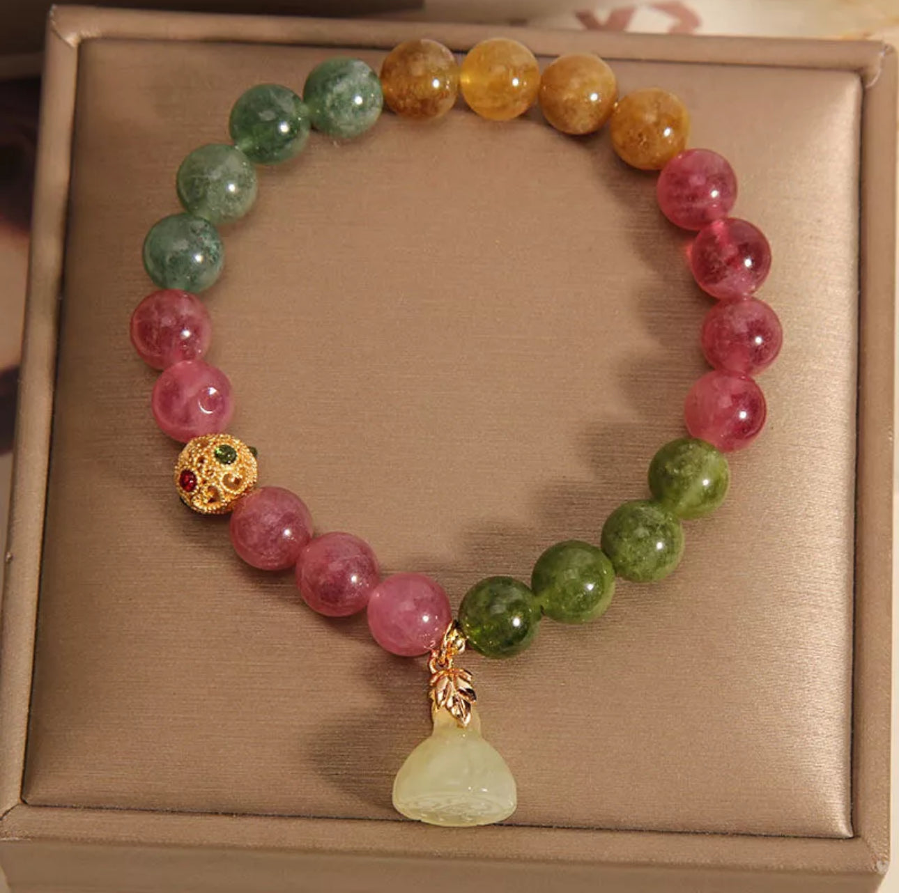 Tourmaline Crystal Charm Bracelet (8MM)