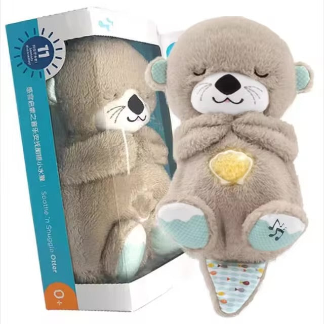 Breathing Plush Otter with Baby Sound Music 🎵