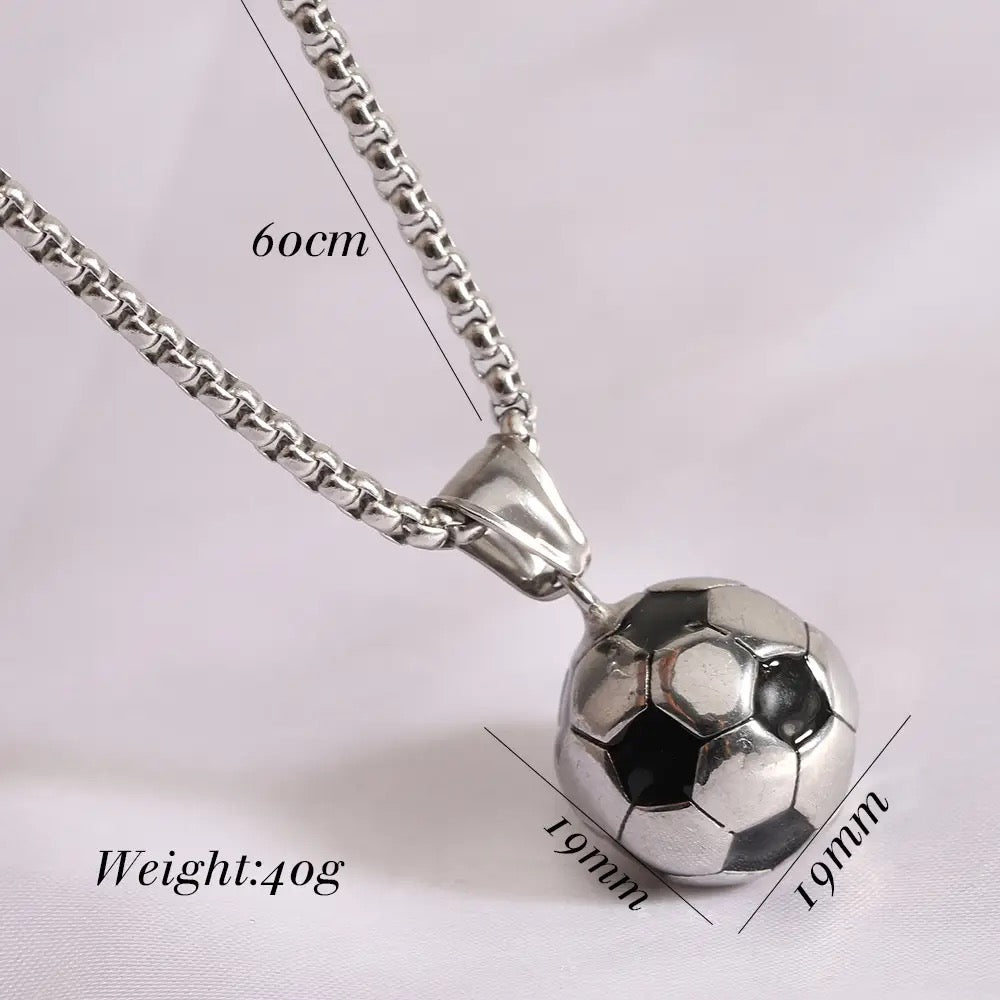 Stainless Steel Football Necklace