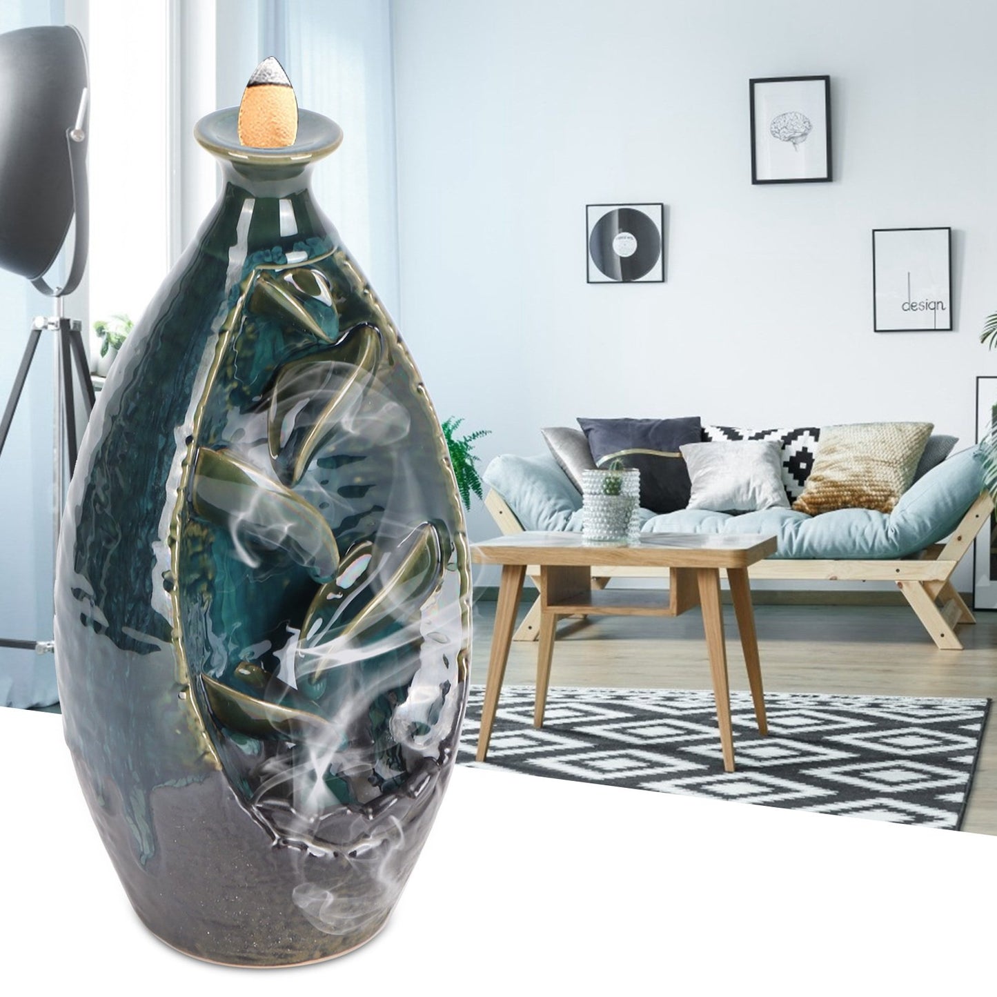 Back-Flow Incense Holder + 10 Free Incense Cones