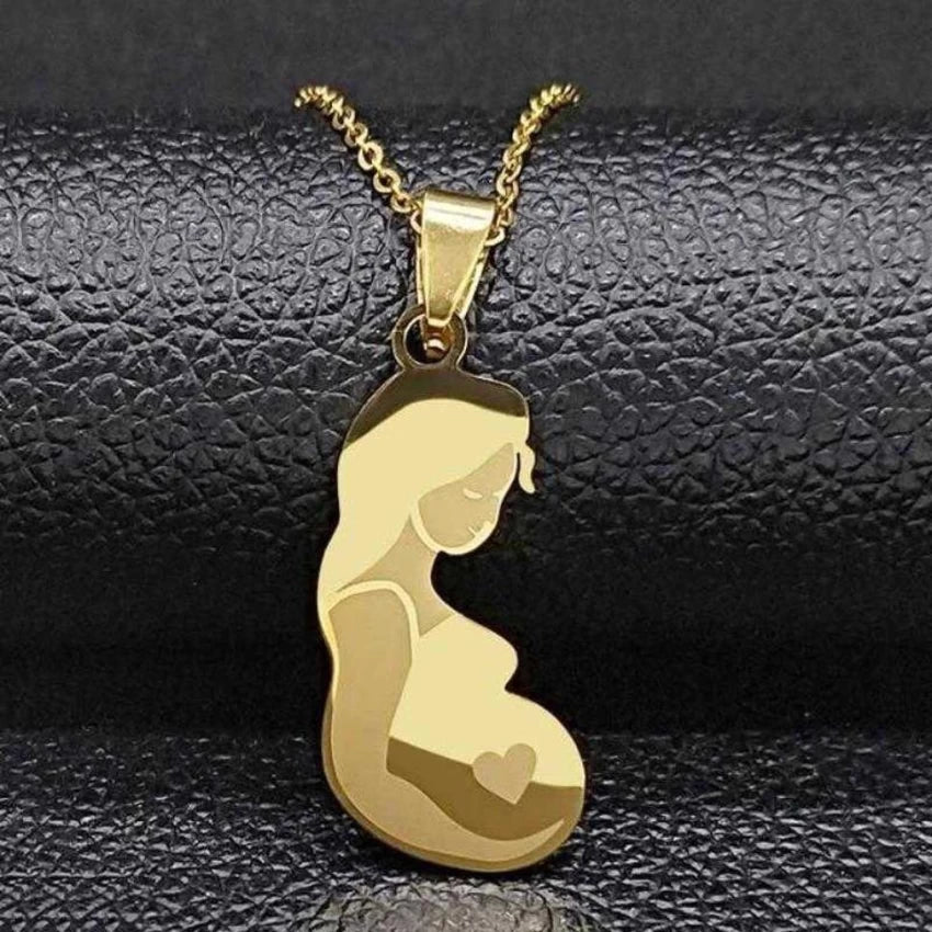 Stainless Steel Pregnant Mommy Necklace II