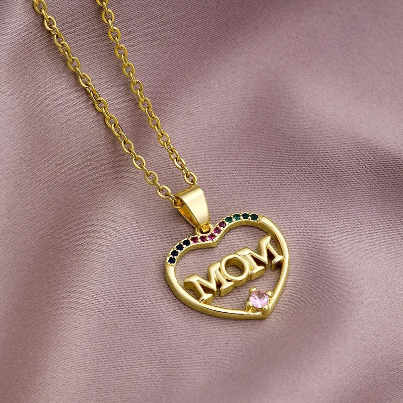 Stainless Steel ‘Mom’ Necklaces