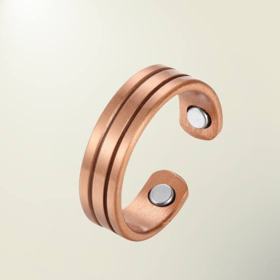 Adjustable Ultra Strength Pure Copper Magnetic Bracelet & Ring Set  (99.99% Copper)