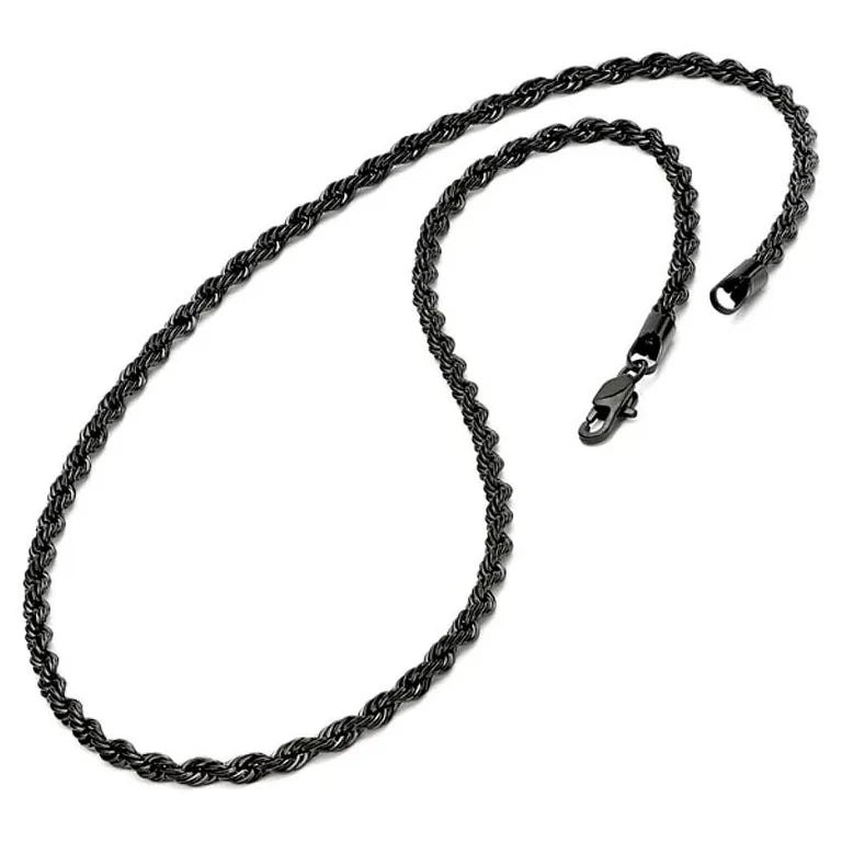 Stainless Steel Black Rope Chain