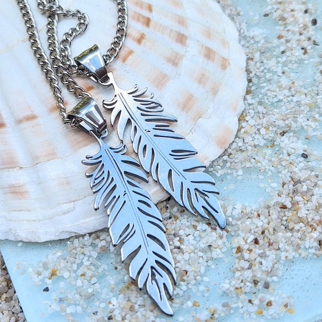 Stainless Steel Feather Necklace