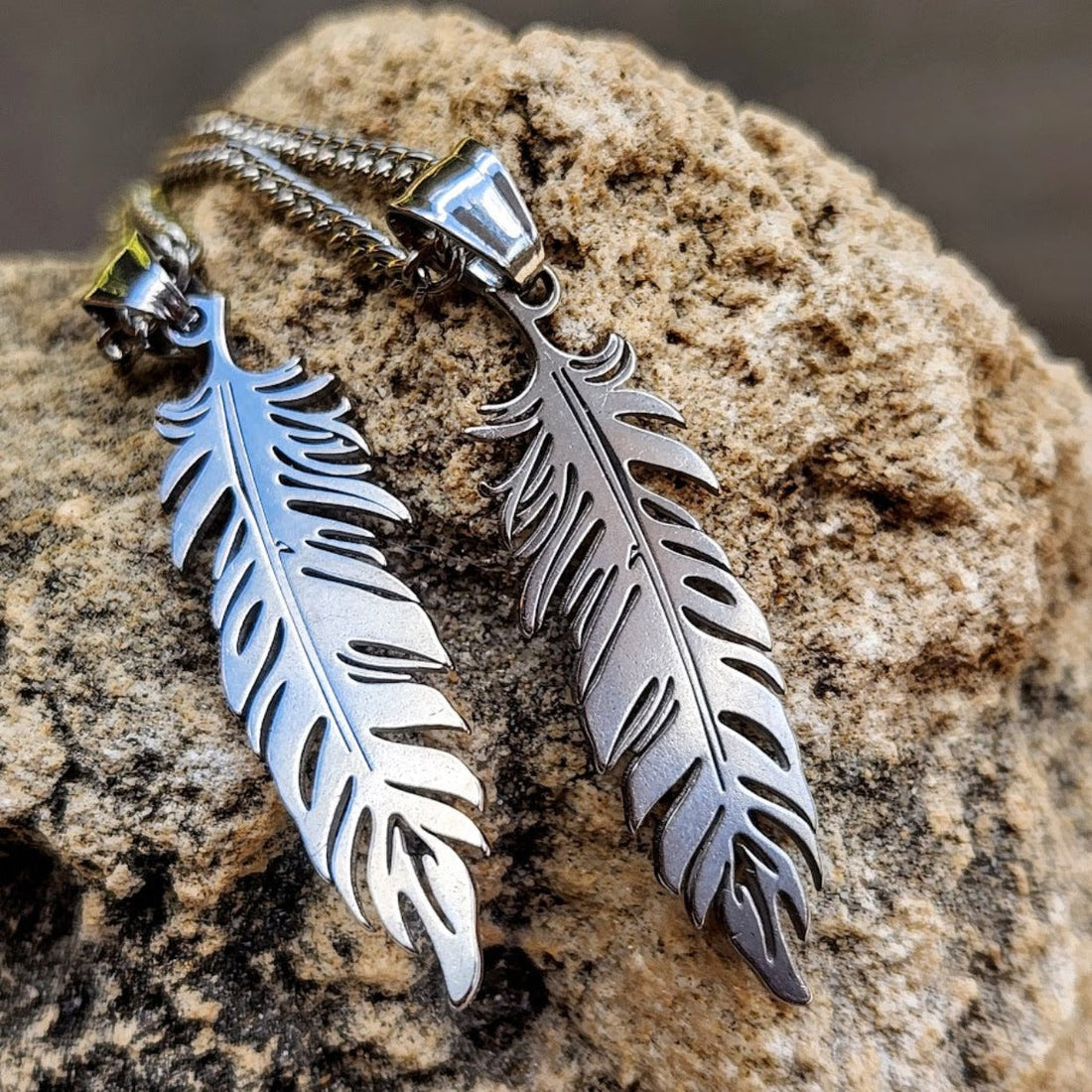 Stainless Steel Feather Necklace