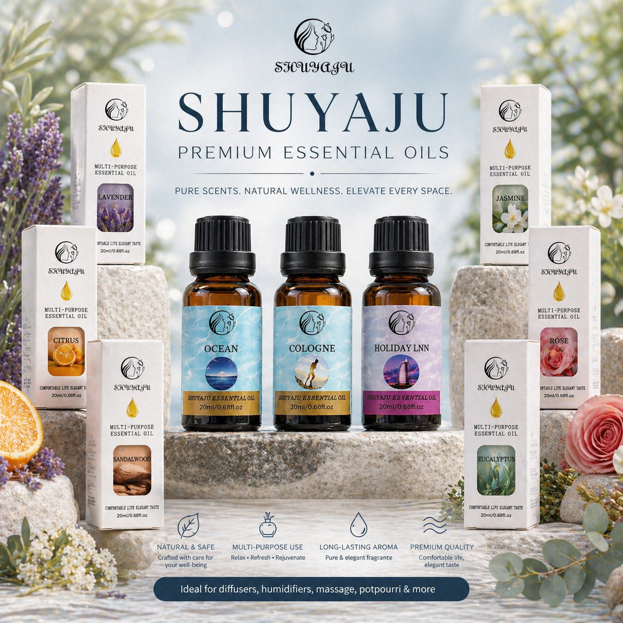 Premium Aromatherapy Multi-Purpose Essential Oil - Long Lasting Fragrance (20ml)