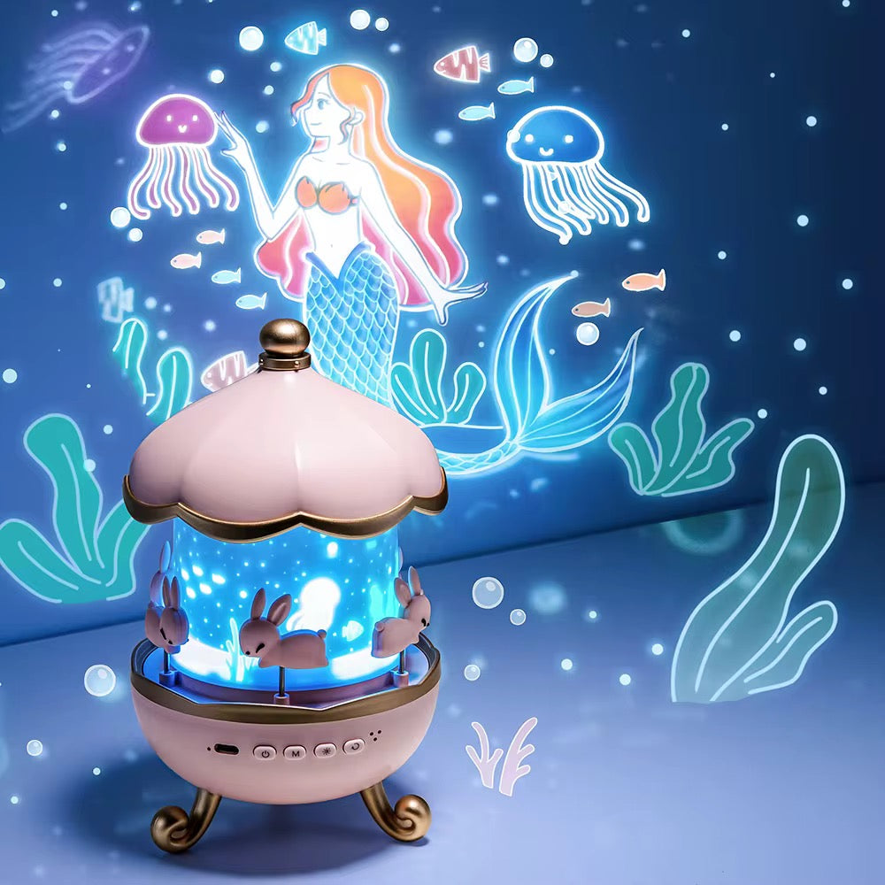 Films Projector Carousel Decoration Rotating Kindergarten LED Kids Bedroom Night Light