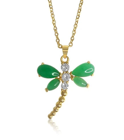 Natural Dragon Fly Jade Necklace