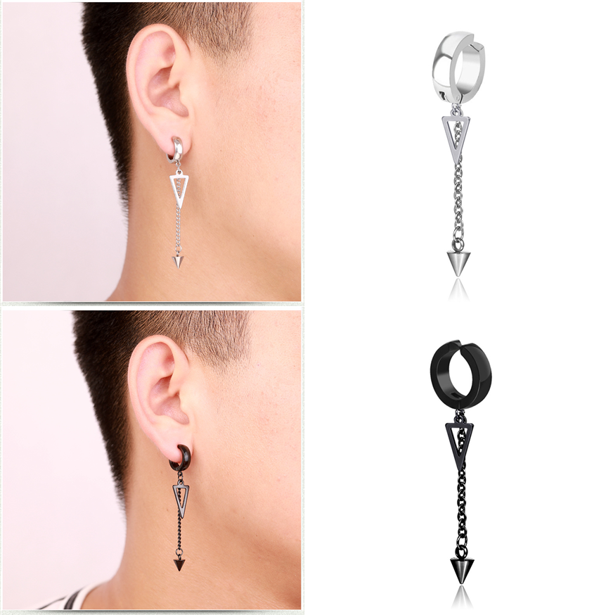 Unisex-Men’s Stainless Steel Clip On Earrings