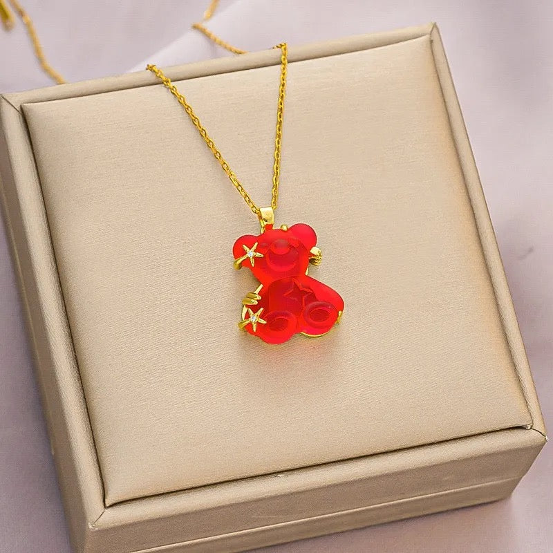 Crystal Teddy Bear Necklace