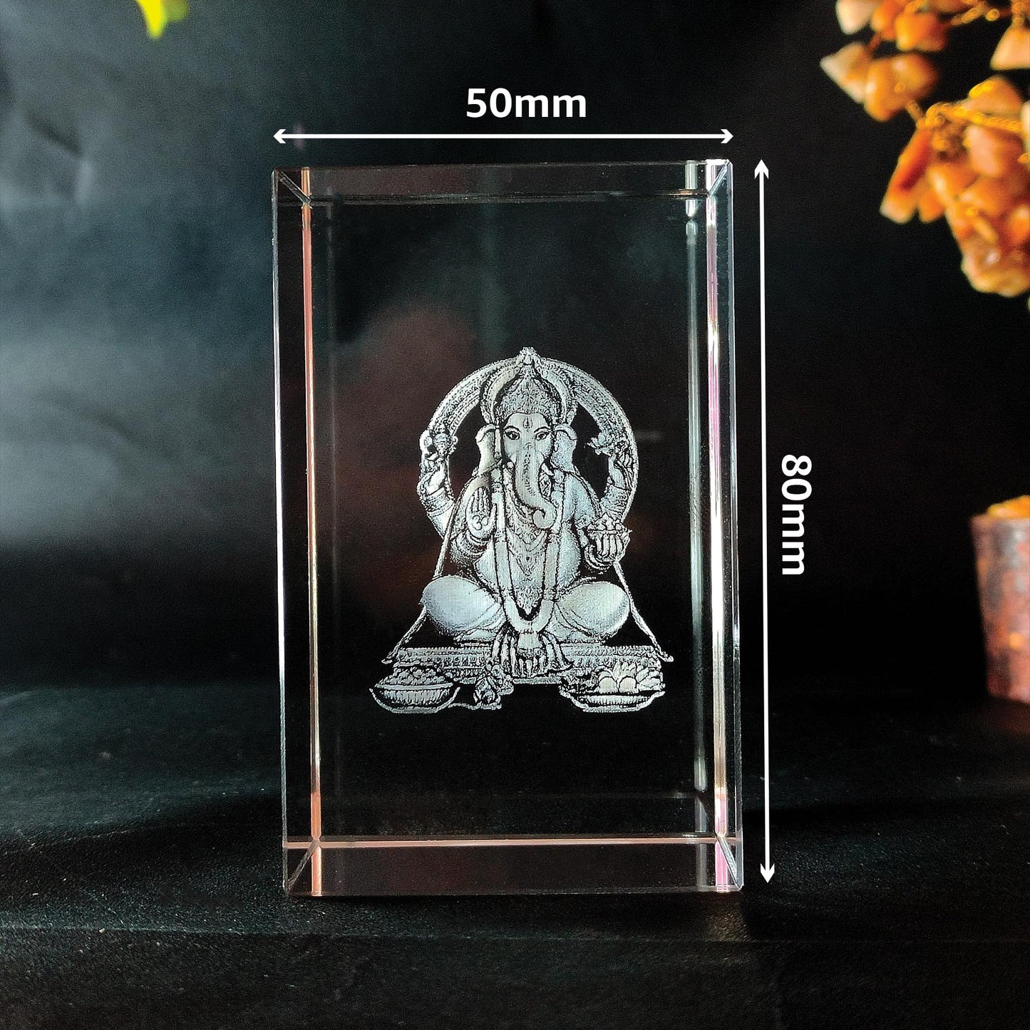 K9 Glass Crystal 3D Laser Engraved Hindu God Lamp (Lord Ganesh)