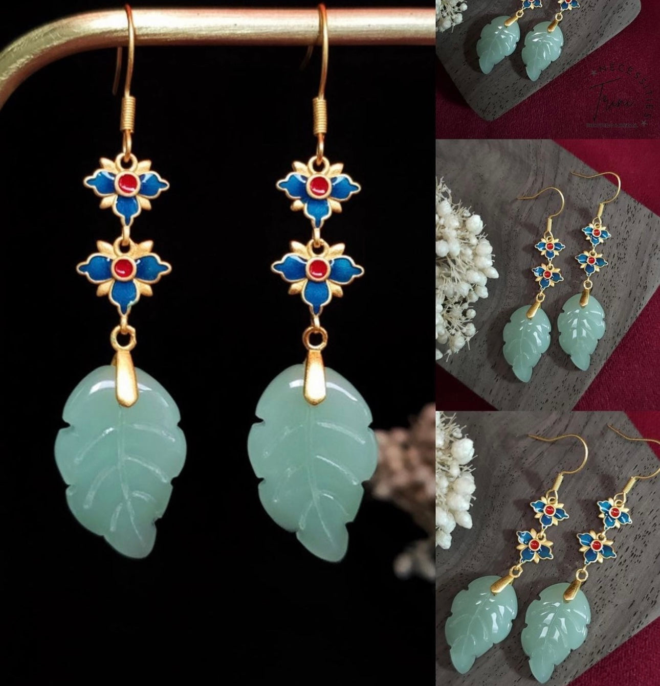 Women Jade Blessings Earrings