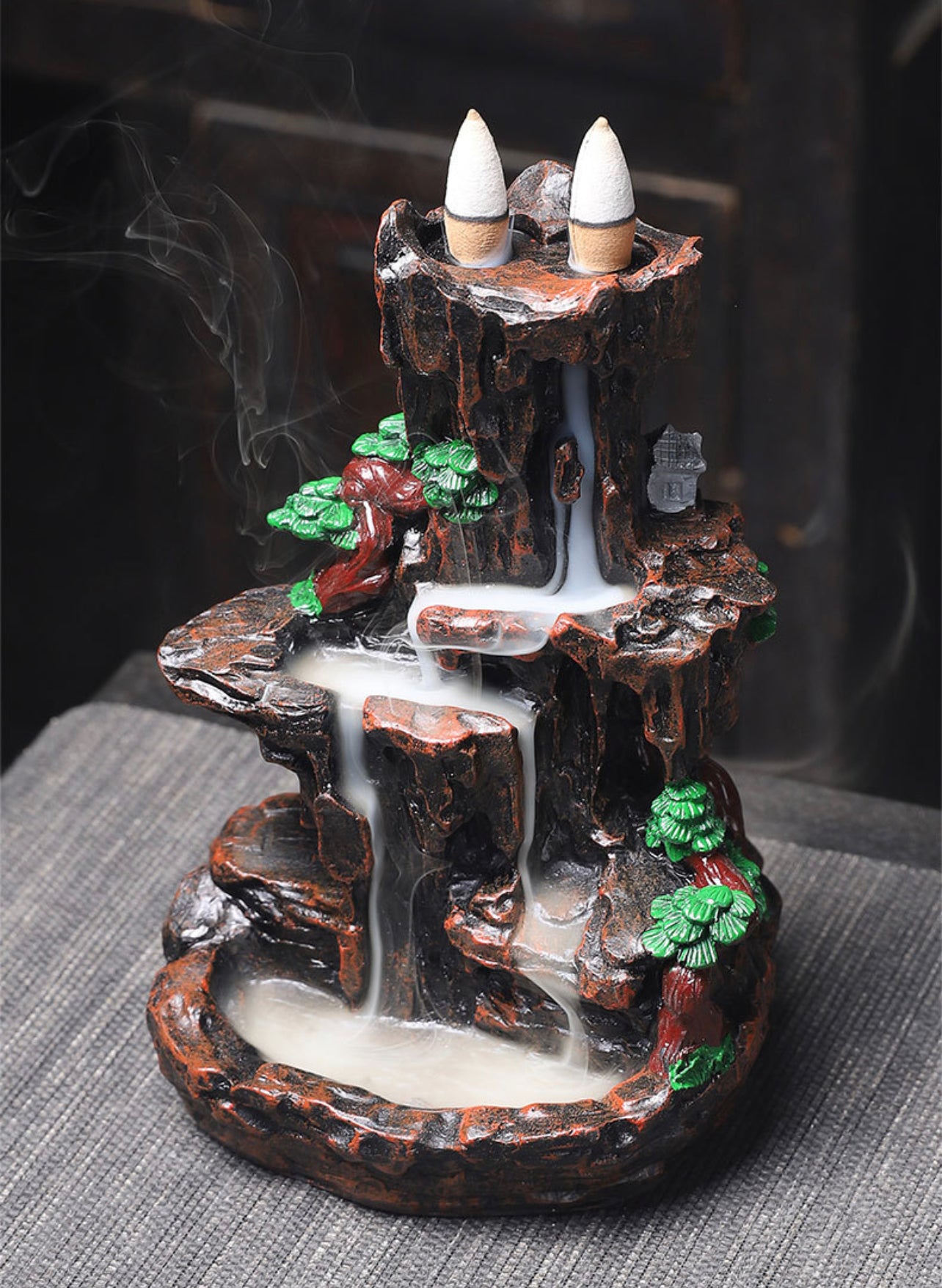 Fountain Back-Flow Incense Burner + 10 Free Incense Cones