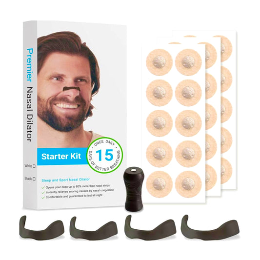 Magnetic Nasal Premier Dilator Patch Kit Nose Strips – Extra Strength Nasal Anti Snore Nose Strips to Improve Breathing, Sleep, Sports & Cold Use (15 pairs)