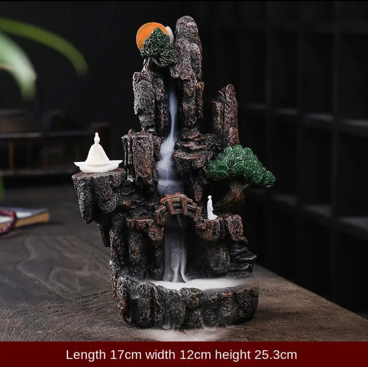 Fountain Back-Flow Incense Burner + 10 Free Incense Cones