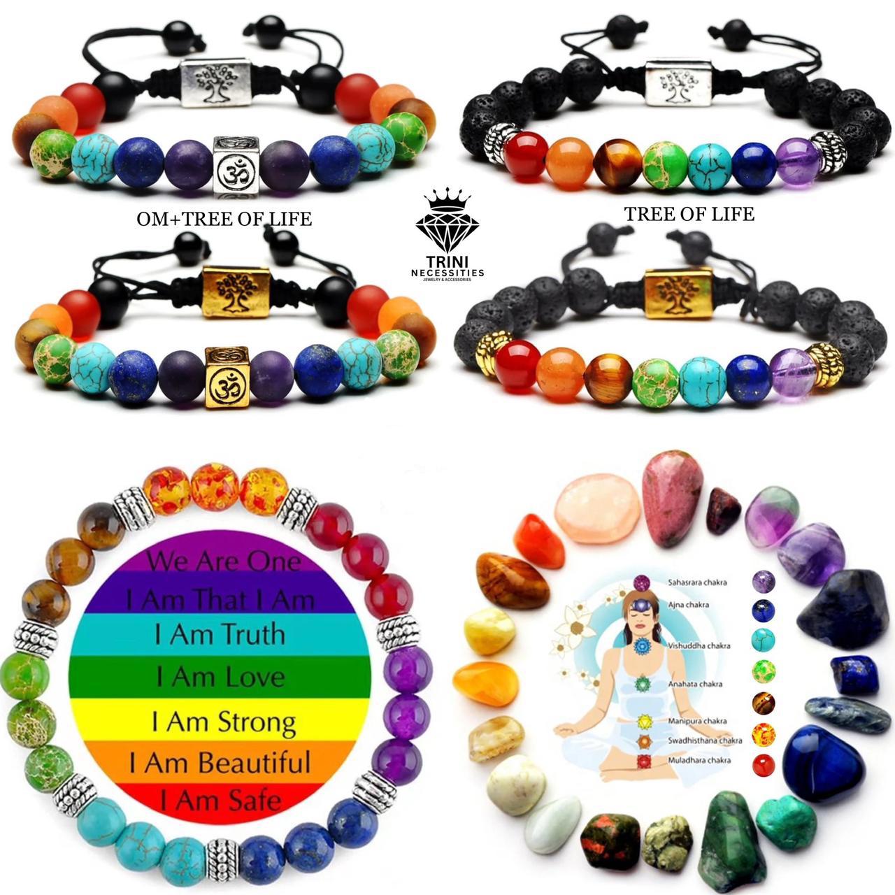 7 Chakra Natural Stone Bracelets