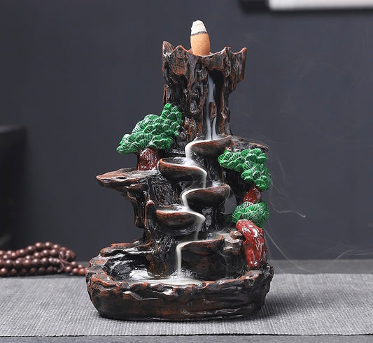Fountain Back-Flow Incense Holder + 10 Free Incense Cones