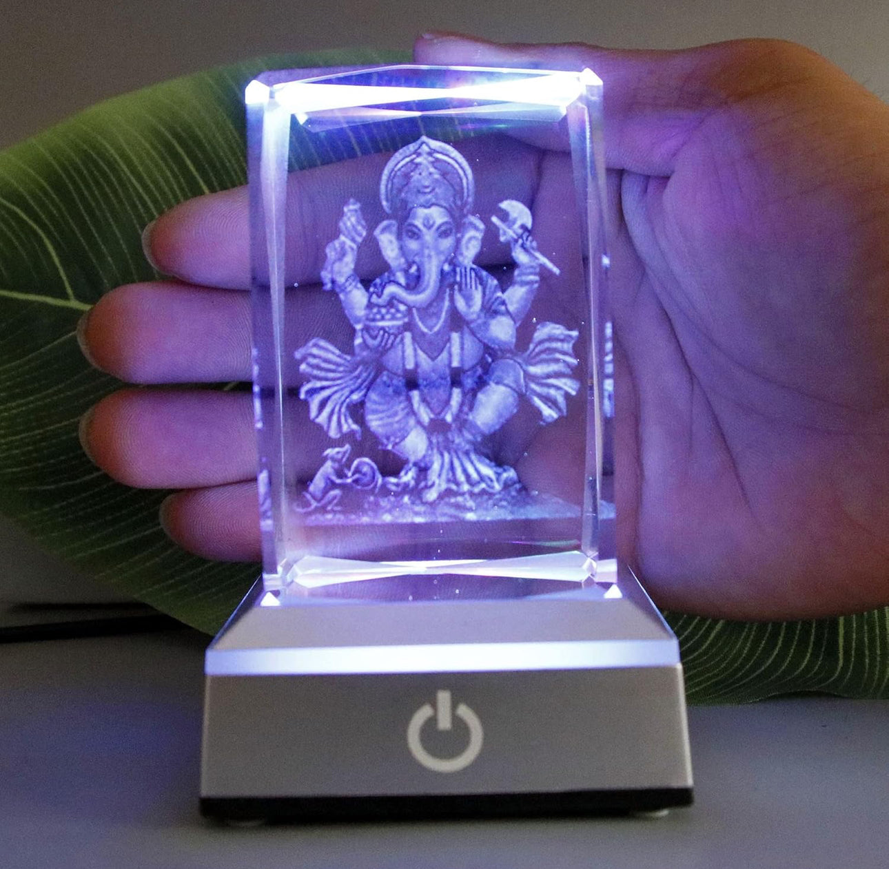 K9 Glass Crystal 3D Laser Engraved Hindu God Lamp (Mother Lakshmi)