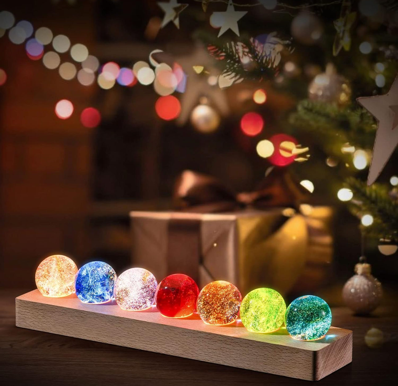 7 Stars Colorful Crystal Ball Lamp