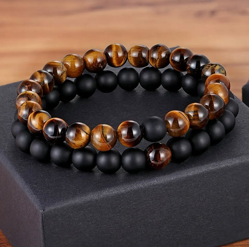 Natural Stone Distance Bracelets 2pc (8MM)